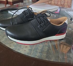 Vionic Black and Red Lace-Up Sneakers